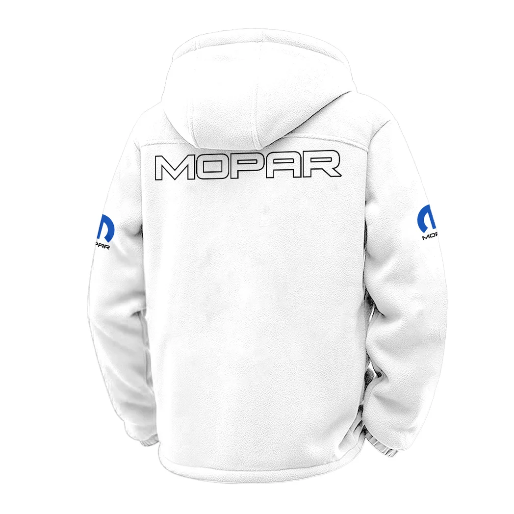 American Auto Upgrades Winter Fleece Jacket, Cold Weather Hiking Fleece HVN1451MO - White - Image 3
