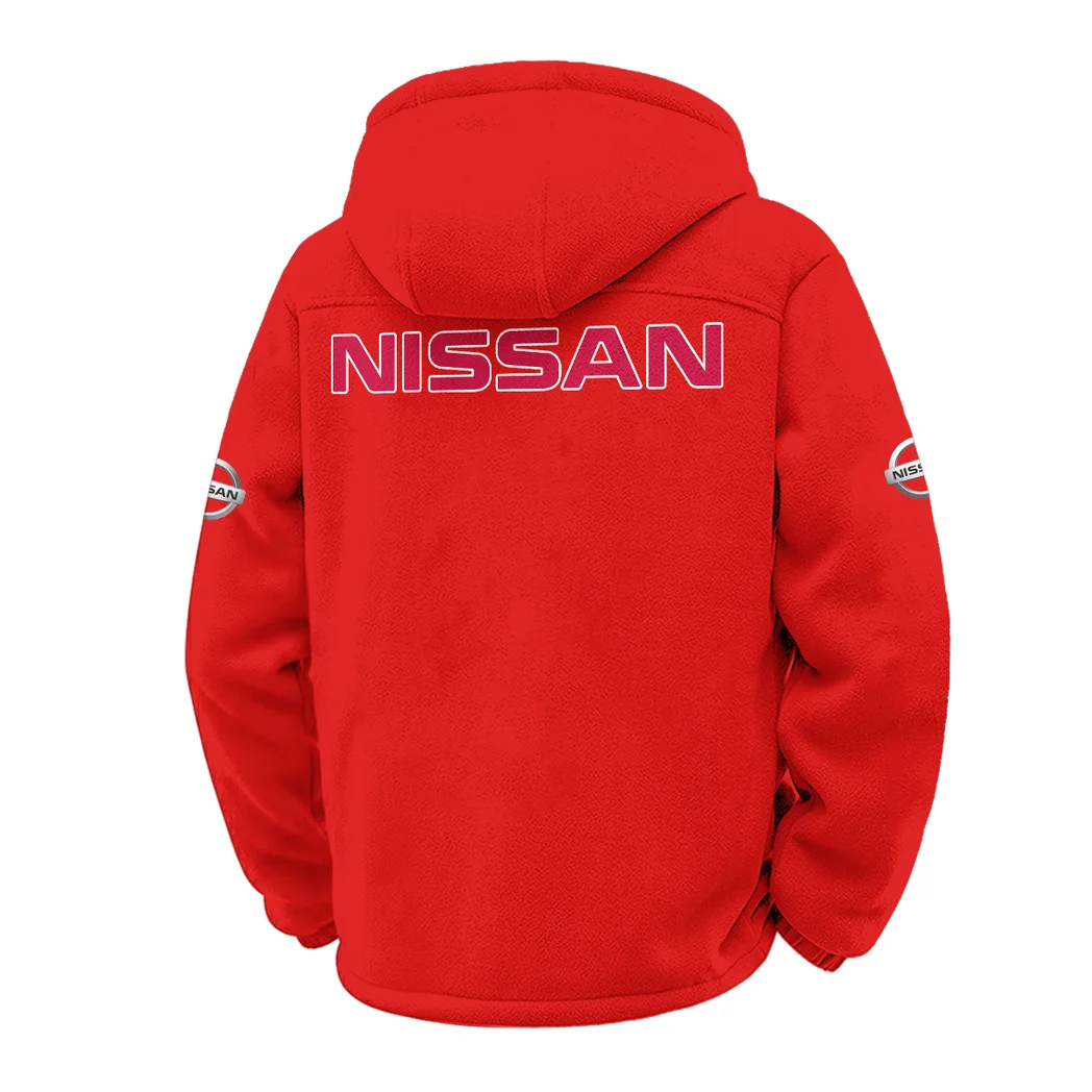 Family Sedan Winter Fleece Jacket, Cross-Training Thermal Zip HVN1451NI - Red - Image 3