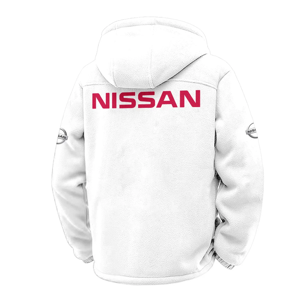 Family Sedan Winter Fleece Jacket, Cross-Training Thermal Zip HVN1451NI - White - Image 3