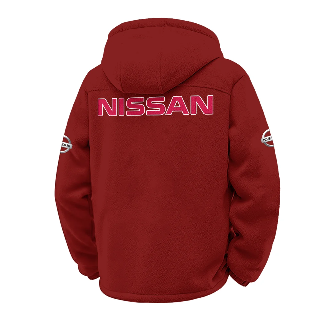 Family Sedan Winter Fleece Jacket, Cross-Training Thermal Zip HVN1451NI - Wine - Image 3