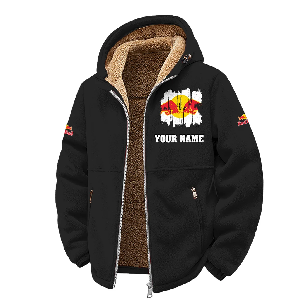 True Fans Winter Fleece Jacket, Ski & Snowboard Mid-Layer HVN1451NY - Black - Image 2