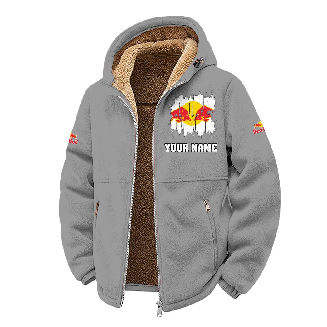 True Fans Winter Fleece Jacket, Ski & Snowboard Mid-Layer HVN1451NY - Grey - Image 2