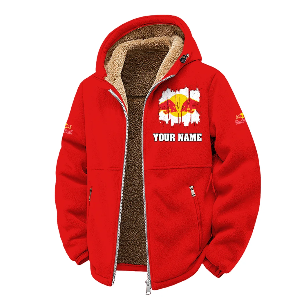 True Fans Winter Fleece Jacket, Ski & Snowboard Mid-Layer HVN1451NY - Red - Image 2