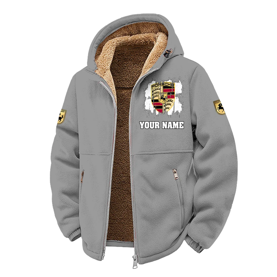 High-Speed Roadster Winter Fleece Jacket, Heavyweight Plush Fleece HVN1451PO - Grey - Image 2