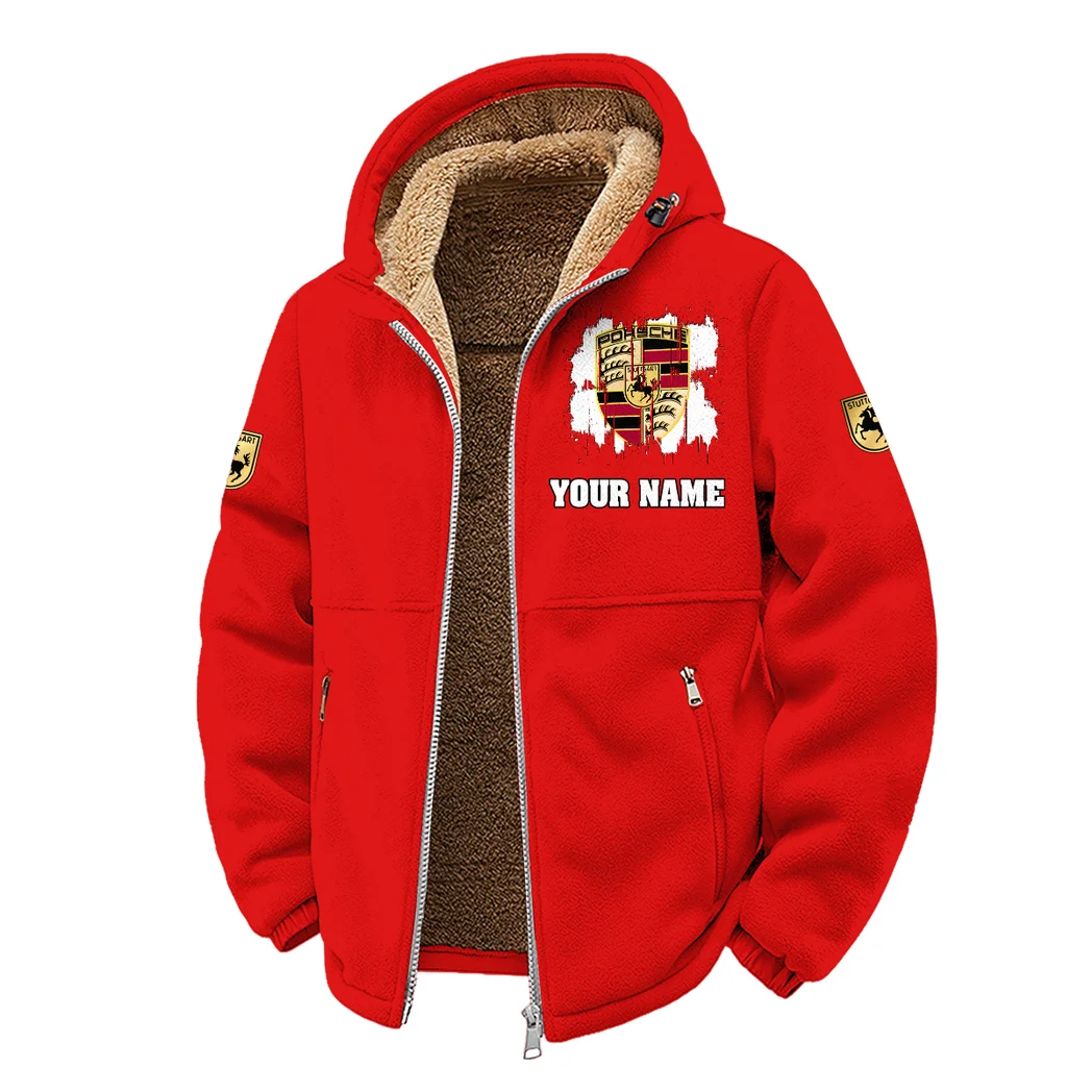 High-Speed Roadster Winter Fleece Jacket, Heavyweight Plush Fleece HVN1451PO - Red - Image 2