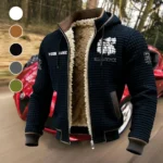 Grand Touring Car Fleece-Lined Hooded Jacket, Ultra-Soft Plush Lined Jacket HVN1451RR - Black