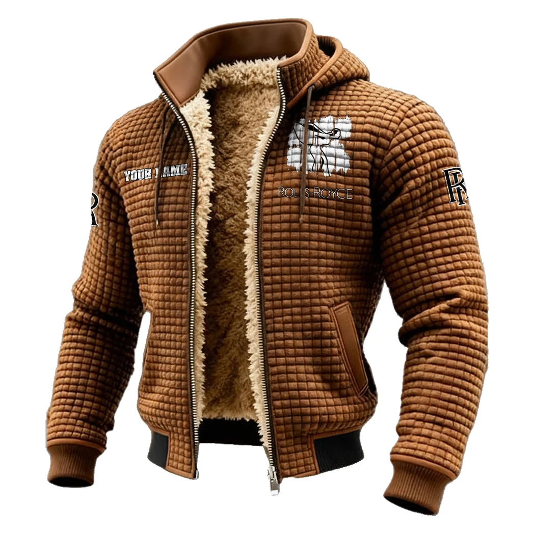 Grand Touring Car Fleece-Lined Hooded Jacket, Ultra-Soft Plush Lined Jacket HVN1451RR - brown - Image 2