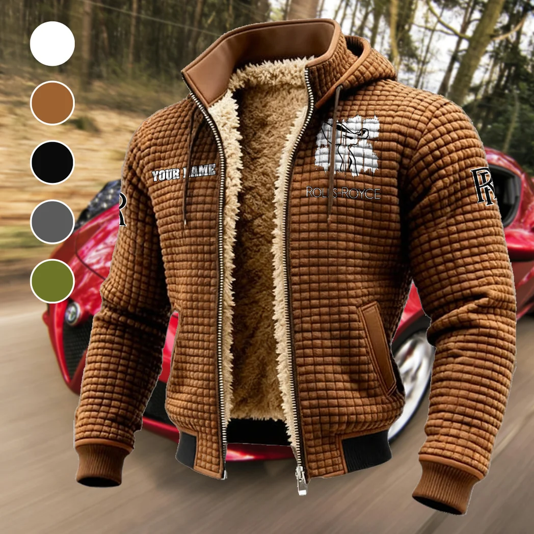 Grand Touring Car Fleece-Lined Hooded Jacket, Ultra-Soft Plush Lined Jacket HVN1451RR - brown