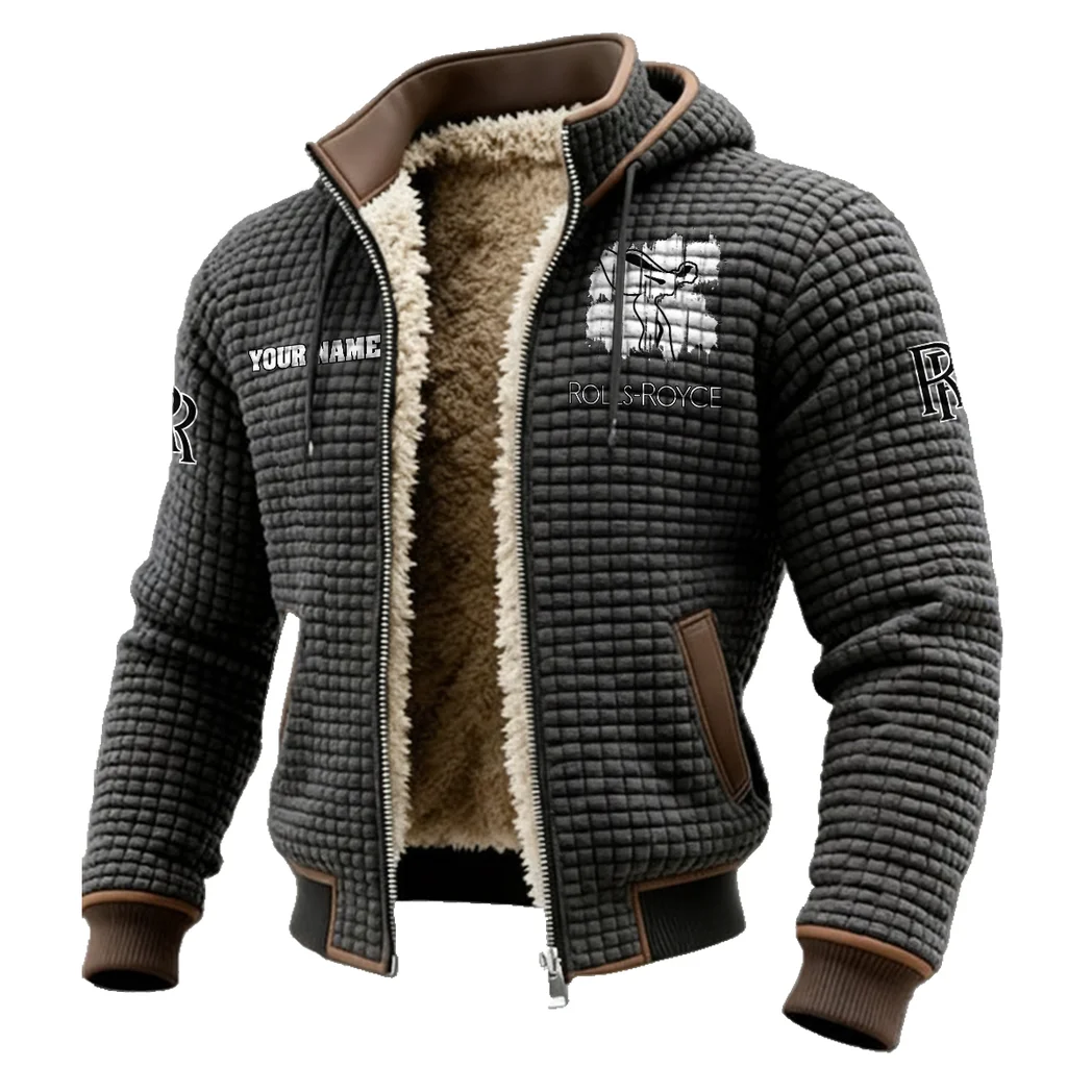 Grand Touring Car Fleece-Lined Hooded Jacket, Ultra-Soft Plush Lined Jacket HVN1451RR - Grey - Image 2