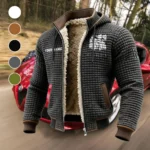 Grand Touring Car Fleece-Lined Hooded Jacket, Ultra-Soft Plush Lined Jacket HVN1451RR - Grey