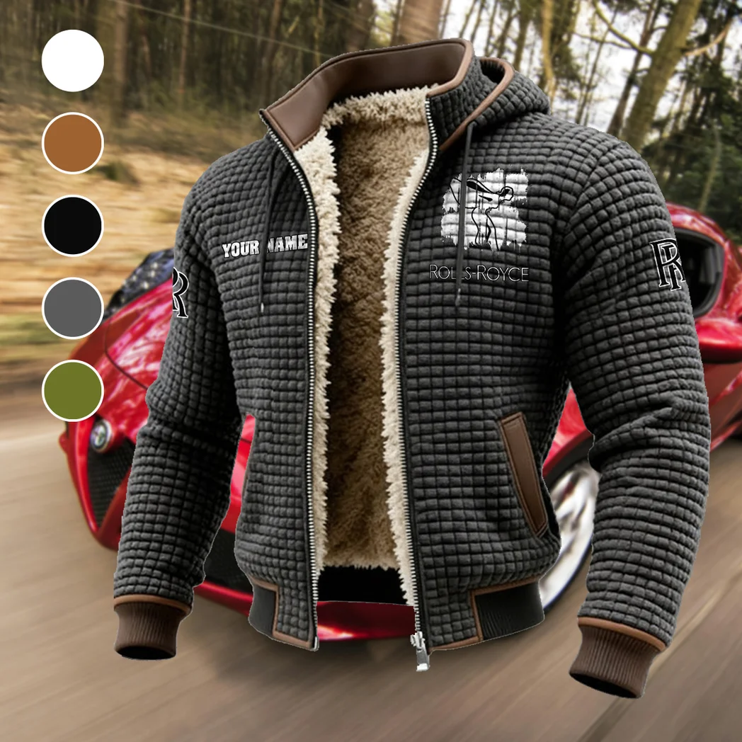 Grand Touring Car Fleece-Lined Hooded Jacket, Ultra-Soft Plush Lined Jacket HVN1451RR - Grey