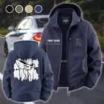 Grand Touring Car Fleece Windbreaker Jacket, Soft-Shell Active Fleece HVN1451RR - Navy