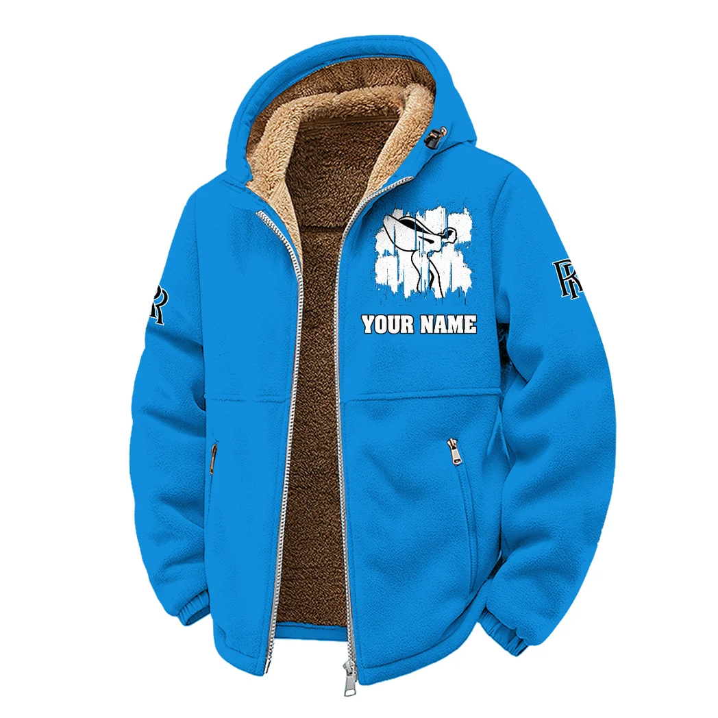Grand Touring Car Winter Fleece Jacket, Luxe Microfleece Pullover HVN1451RR - Cyan - Image 2