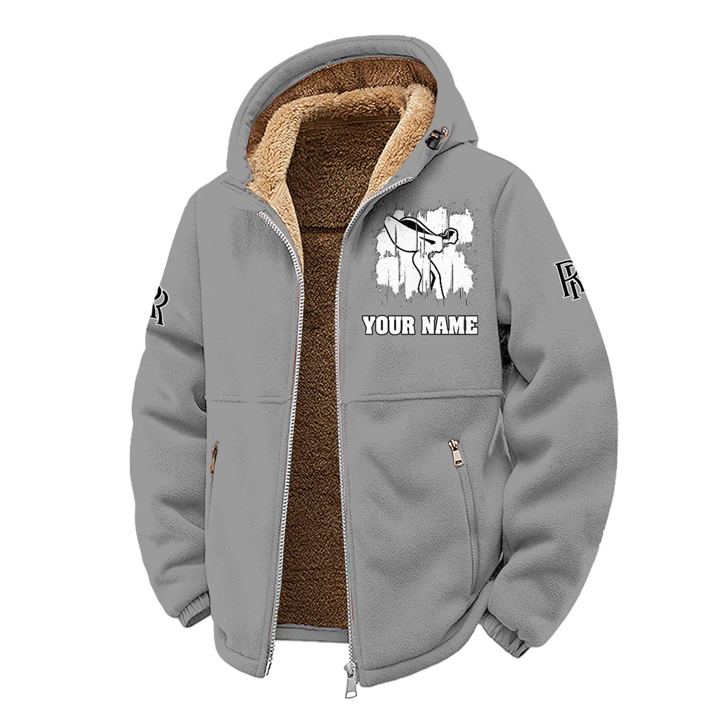 Grand Touring Car Winter Fleece Jacket, Luxe Microfleece Pullover HVN1451RR - Grey - Image 2