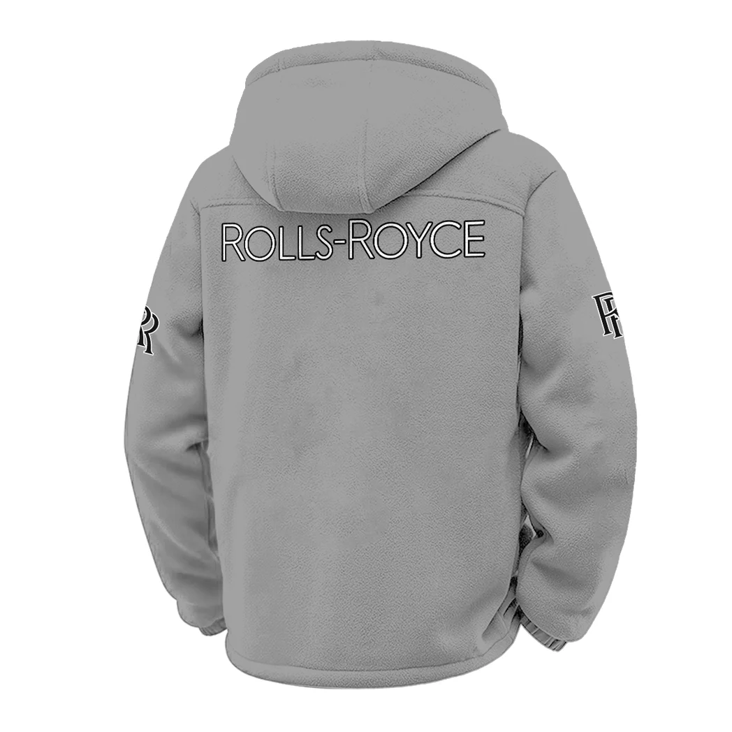 Grand Touring Car Winter Fleece Jacket, Luxe Microfleece Pullover HVN1451RR - Grey - Image 3