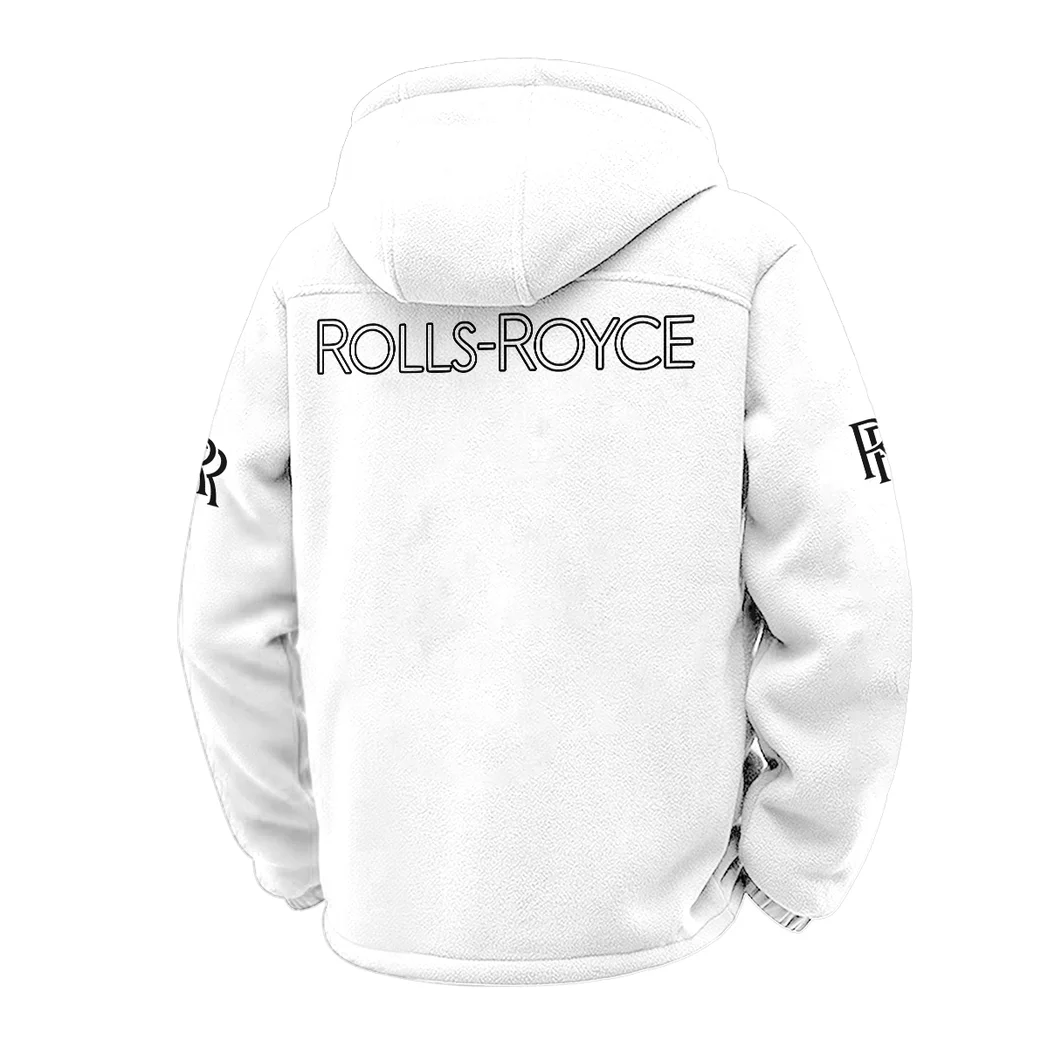Grand Touring Car Winter Fleece Jacket, Luxe Microfleece Pullover HVN1451RR - White - Image 3