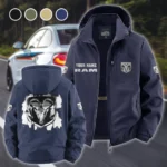 Utility Vehicle Fleece Windbreaker Jacket, Brushed Fleece Wind-Resist Layer HVN1451RT - Navy