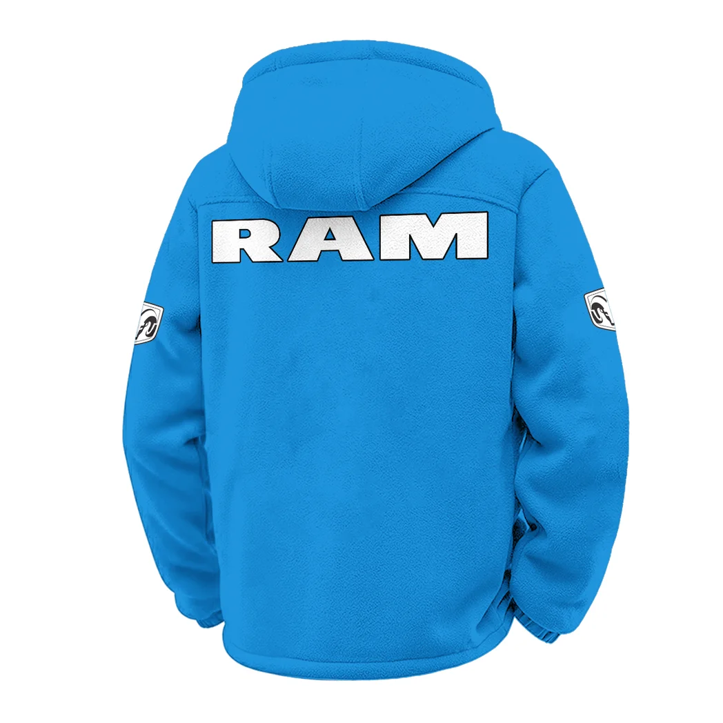 Utility Vehicle Winter Fleece Jacket, Anti-Pill Thermal Fleece HVN1451RT - Cyan - Image 3