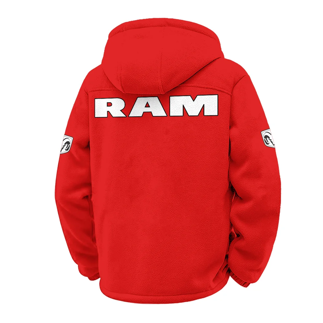 Utility Vehicle Winter Fleece Jacket, Anti-Pill Thermal Fleece HVN1451RT - Red - Image 3