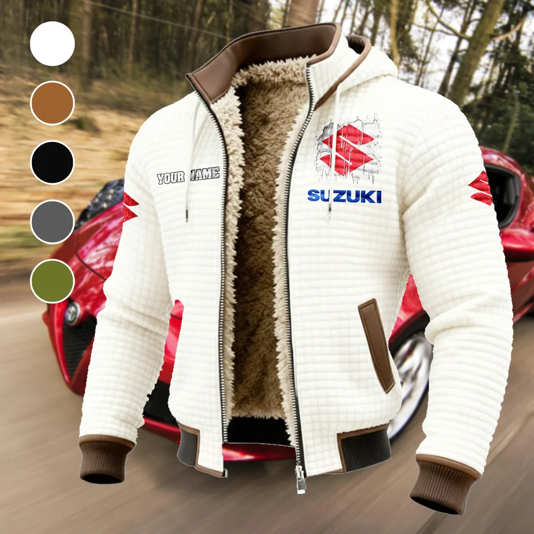 Street Racer Fleece-Lined Hooded Jacket, Brushed Interior Winter Jacket HVN1451SU - White