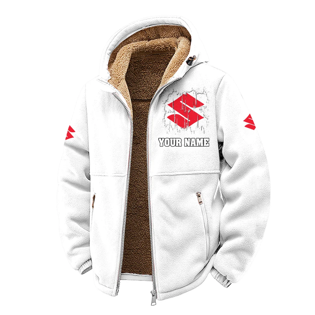 Street Racer Winter Fleece Jacket, Warm Core Loft Fleece HVN1451SU - White - Image 2