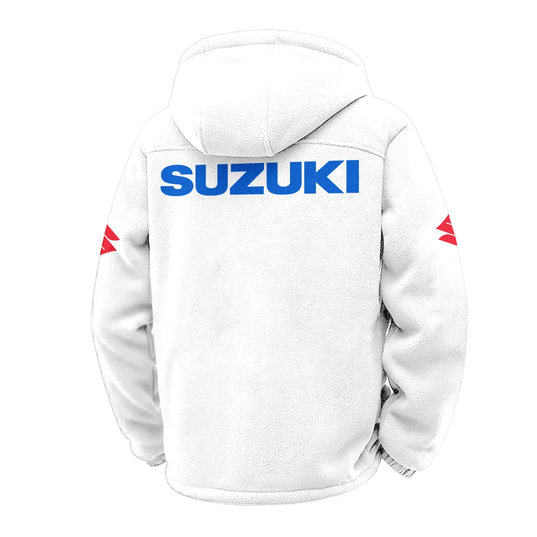 Street Racer Winter Fleece Jacket, Warm Core Loft Fleece HVN1451SU - White - Image 3