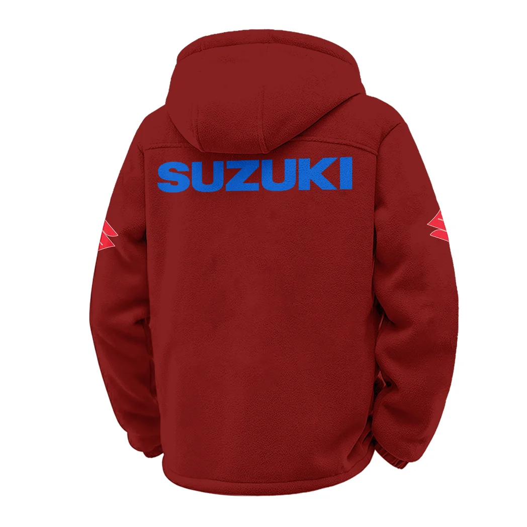 Street Racer Winter Fleece Jacket, Warm Core Loft Fleece HVN1451SU - Wine - Image 3