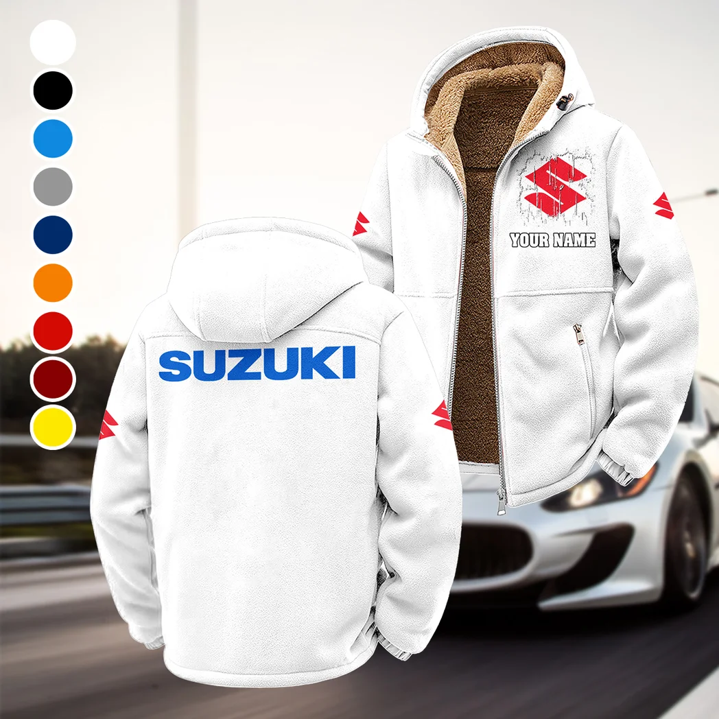 Street Racer Winter Fleece Jacket, Warm Core Loft Fleece HVN1451SU - White