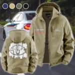 Long-Life Vehicle Fleece Windbreaker Jacket, High-Density Windproof Fleece HVN1451TO - Khaki