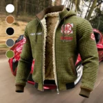 Touring Motorcycle Fleece-Lined Hooded Jacket, Warmth-Lock Fleece-Lined Zip HVN1451YA - Green