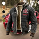 Touring Motorcycle Fleece-Lined Hooded Jacket, Warmth-Lock Fleece-Lined Zip HVN1451YA - Grey