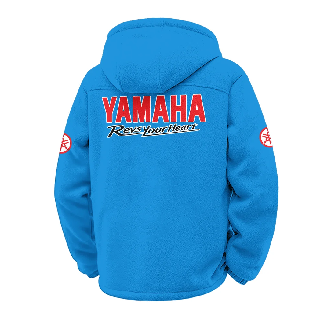 Touring Motorcycle Winter Fleece Jacket, Snow-Ready Active Fleece HVN1451YA - Cyan - Image 3