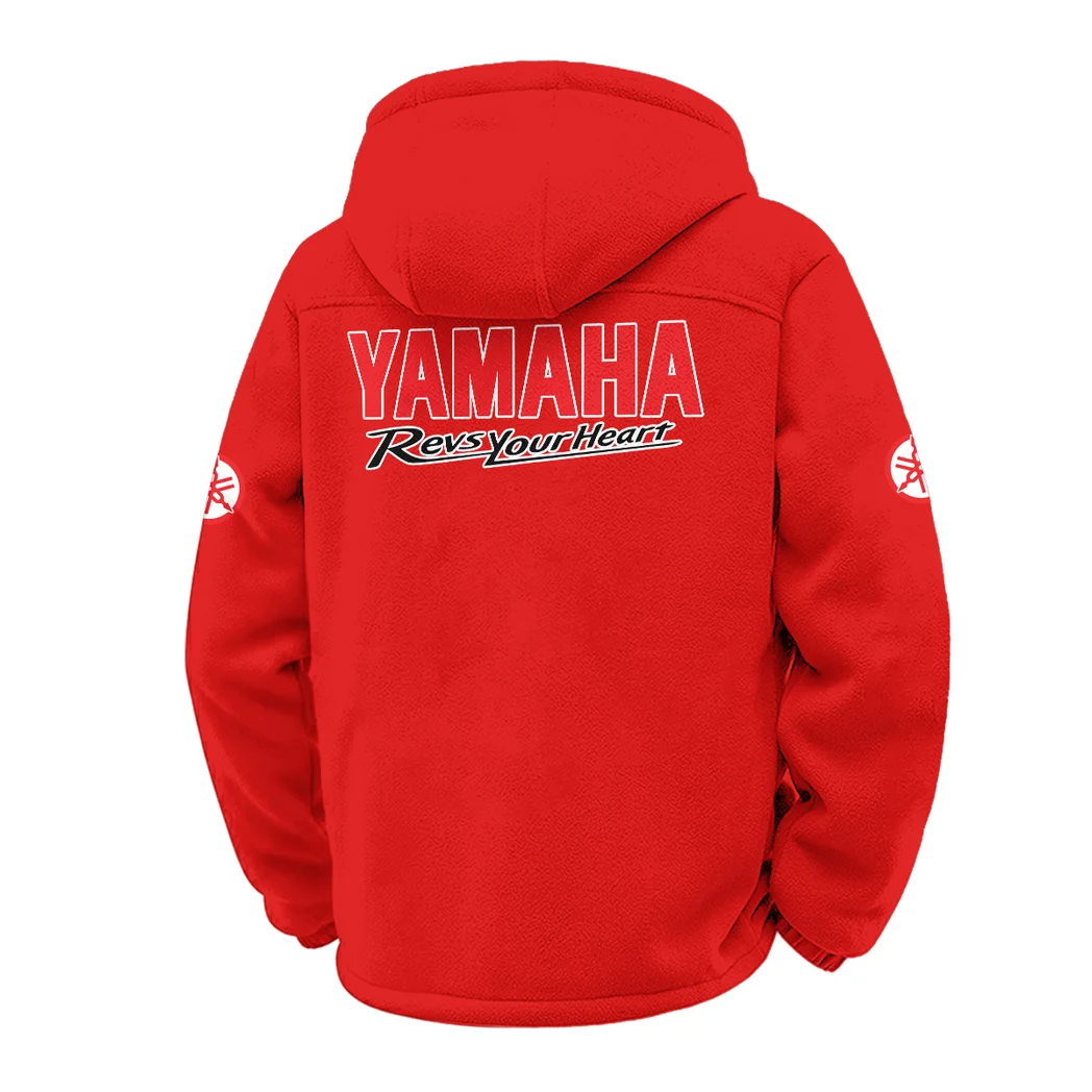Touring Motorcycle Winter Fleece Jacket, Snow-Ready Active Fleece HVN1451YA - Red - Image 3