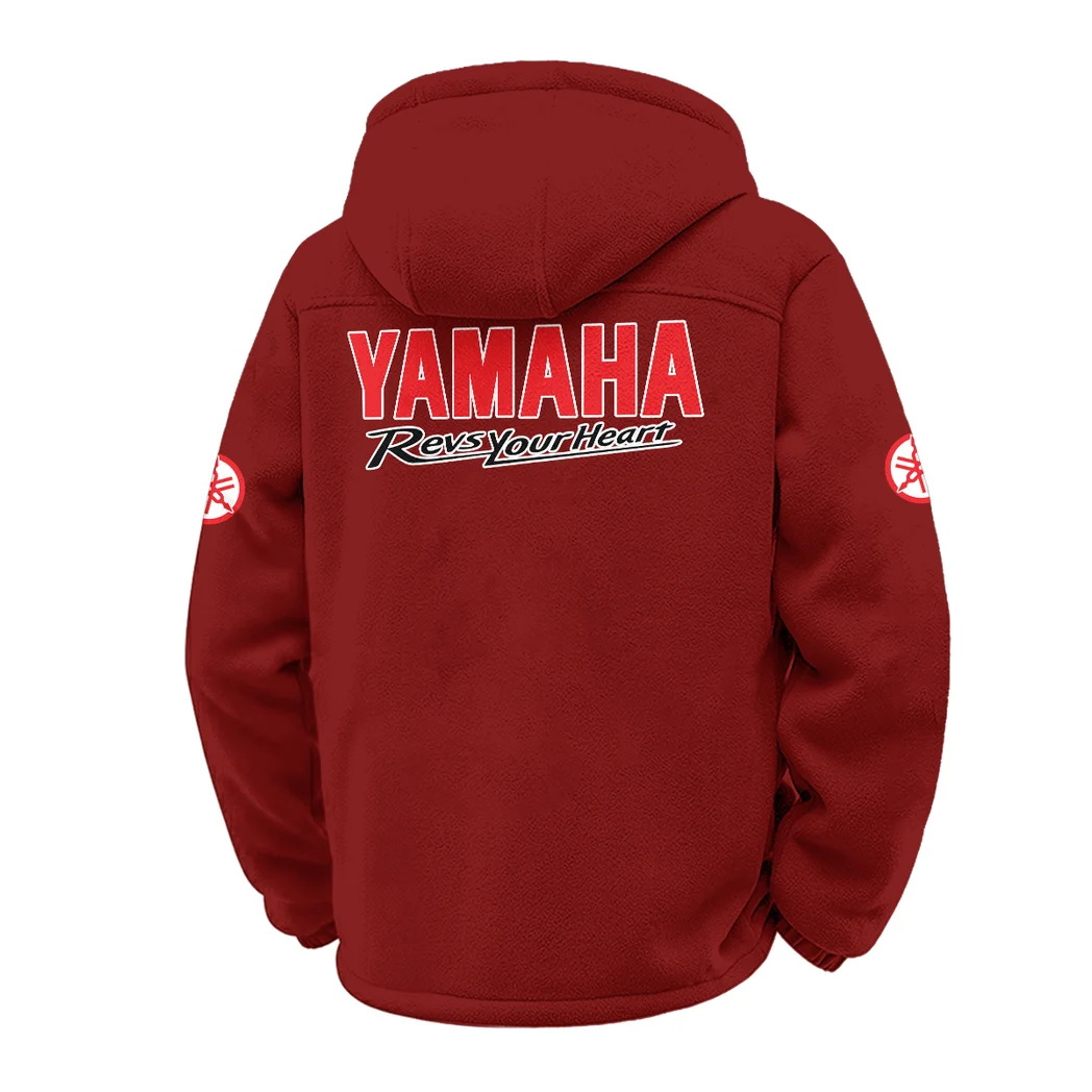 Touring Motorcycle Winter Fleece Jacket, Snow-Ready Active Fleece HVN1451YA - Wine - Image 3