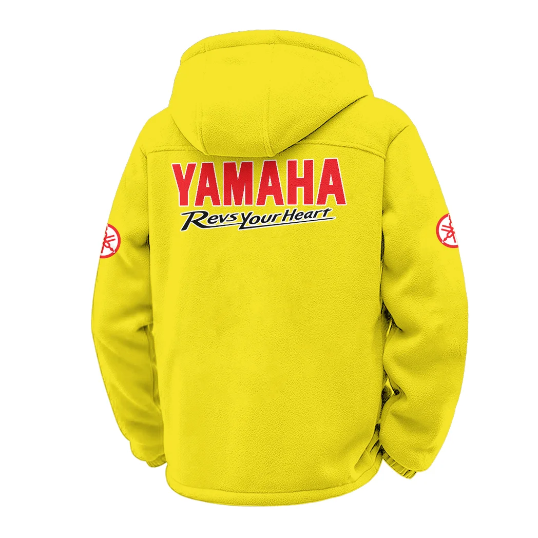 Touring Motorcycle Winter Fleece Jacket, Snow-Ready Active Fleece HVN1451YA - Yellow - Image 3