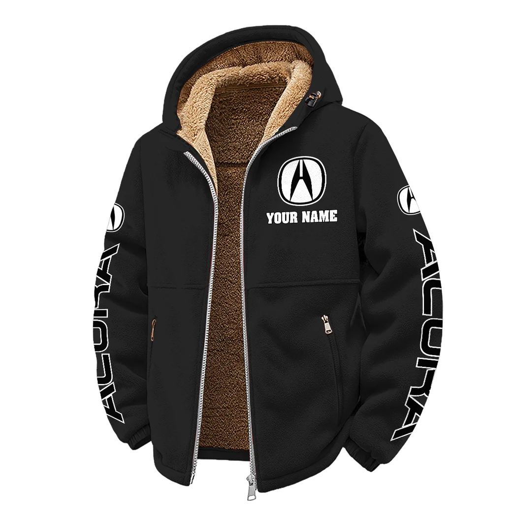High-End Car Winter Fleece Jacket, Thermal Winter Fleece HVN1452AC - Black - Image 2