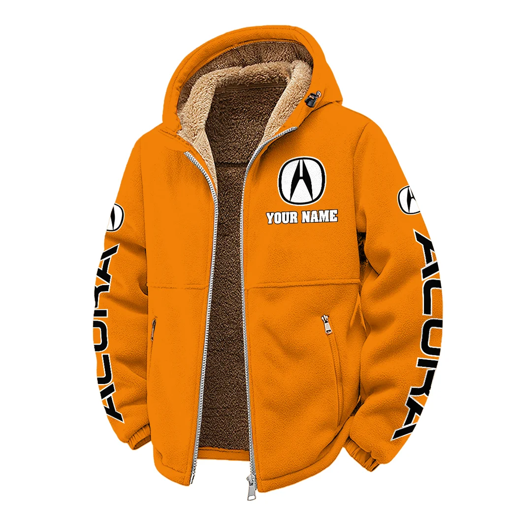 High-End Car Winter Fleece Jacket, Thermal Winter Fleece HVN1452AC - Orange - Image 2