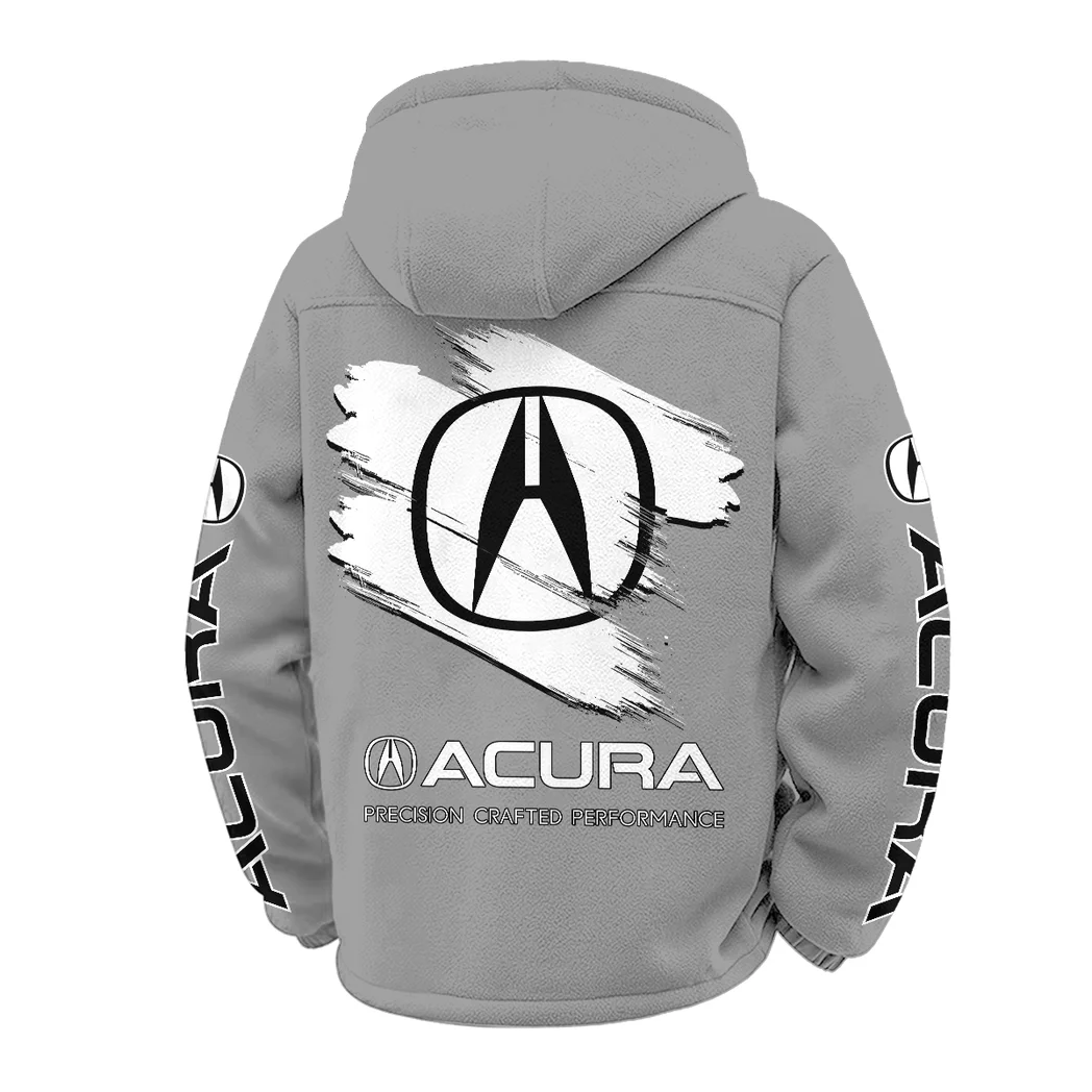 High-End Car Winter Fleece Jacket, Thermal Winter Fleece HVN1452AC - Grey - Image 3