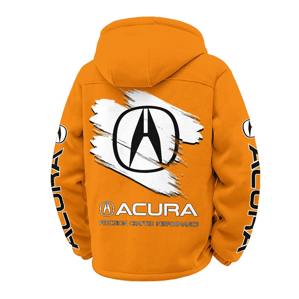High-End Car Winter Fleece Jacket, Thermal Winter Fleece HVN1452AC - Orange - Image 3
