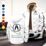 High-End Car Winter Fleece Jacket, Thermal Winter Fleece HVN1452AC - White