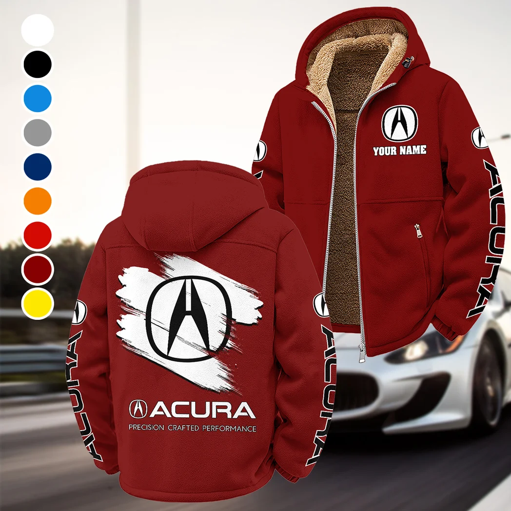 High-End Car Winter Fleece Jacket, Thermal Winter Fleece HVN1452AC - Wine