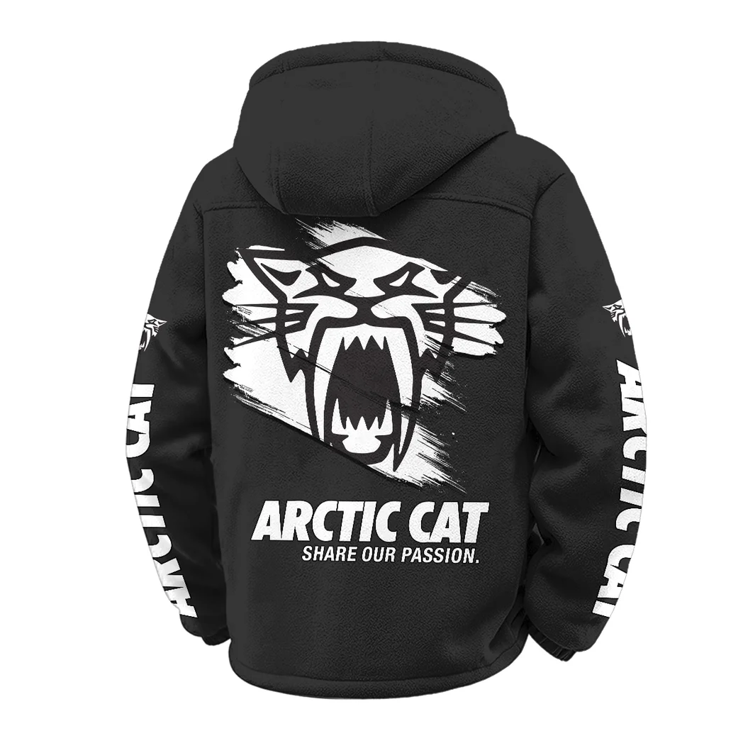 Trail Rider Machine Winter Fleece Jacket, Extreme Cold Fleece Coat HVN1452AR - Black - Image 3
