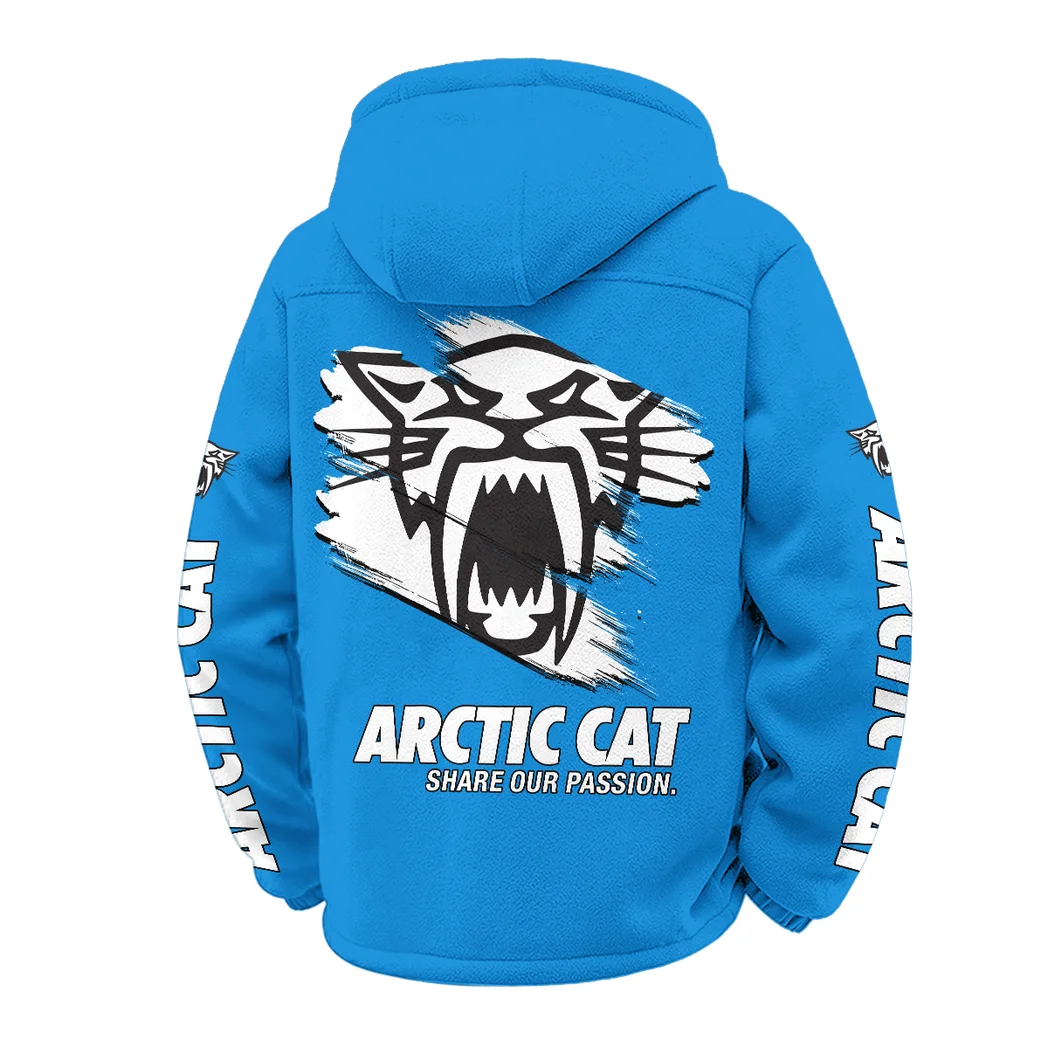 Trail Rider Machine Winter Fleece Jacket, Extreme Cold Fleece Coat HVN1452AR - Cyan - Image 3