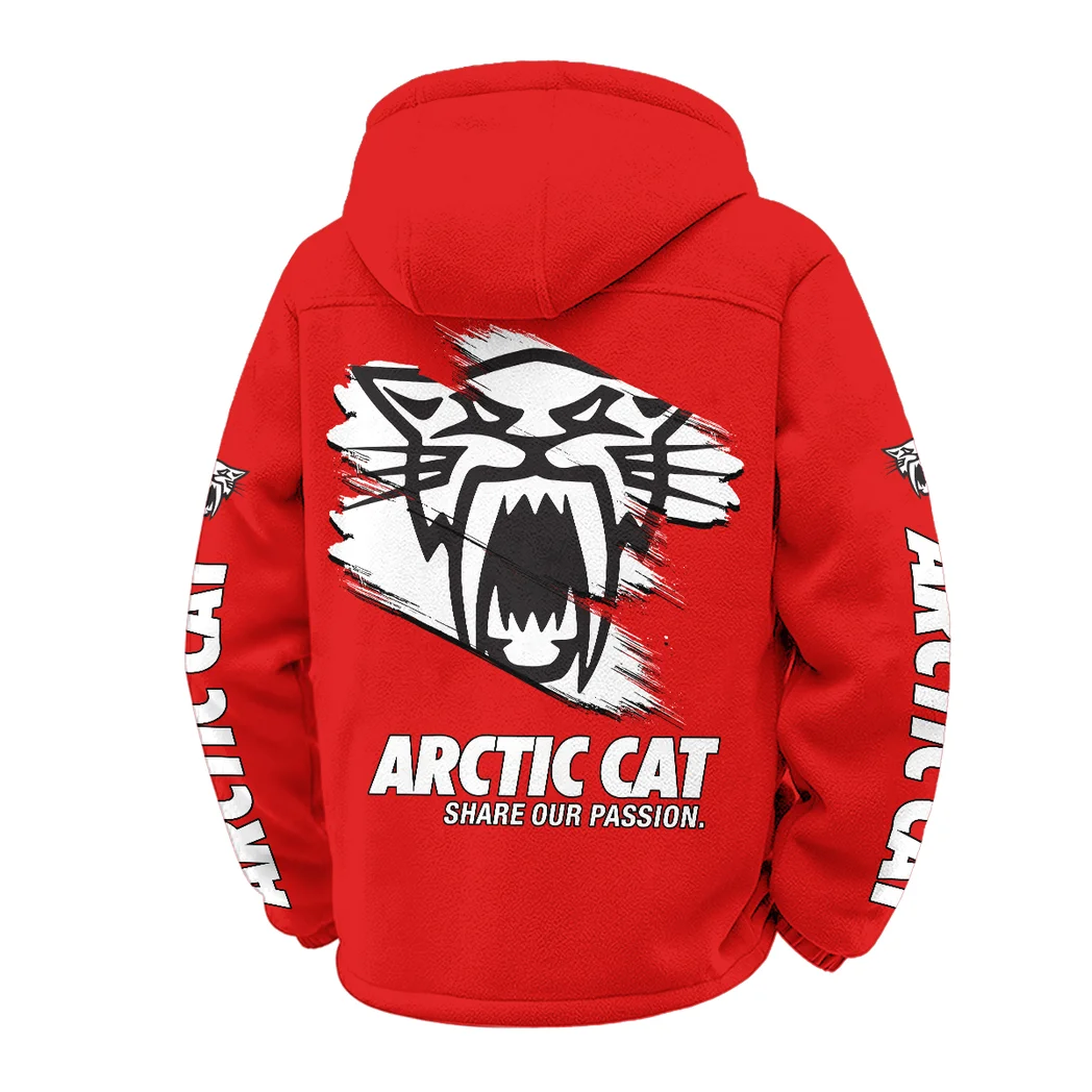 Trail Rider Machine Winter Fleece Jacket, Extreme Cold Fleece Coat HVN1452AR - Red - Image 3