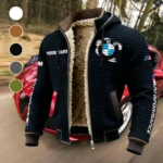 Racing Car Fleece-Lined Hooded Jacket, Multi-Sport Winter Active Top HVN1452BM - Black