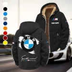 Racing Car Winter Fleece Jacket, Insulated Sport Hoody HVN1452BM - Black
