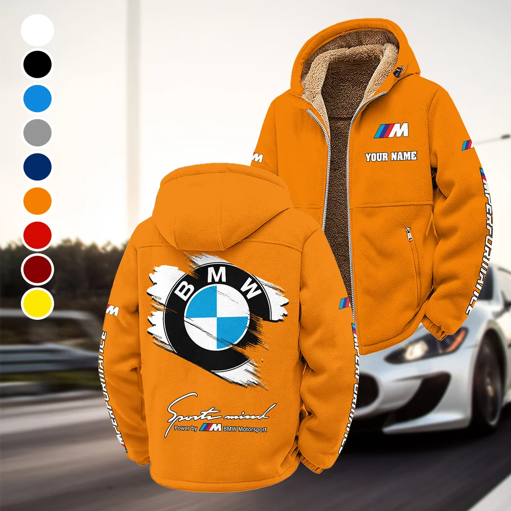 Racing Car Winter Fleece Jacket, Insulated Sport Hoody HVN1452BM - Orange