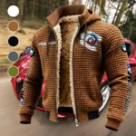 Racing Car Fleece-Lined Hooded Jacket, Endurance Sport Thermal Hoody HVN1452BM - brown