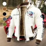 Racing Car Fleece-Lined Hooded Jacket, Endurance Sport Thermal Hoody HVN1452BM - White