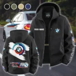 Racing Car Fleece Windbreaker Jacket, Windproof Fleece Hybrid HVN1452BM - Black